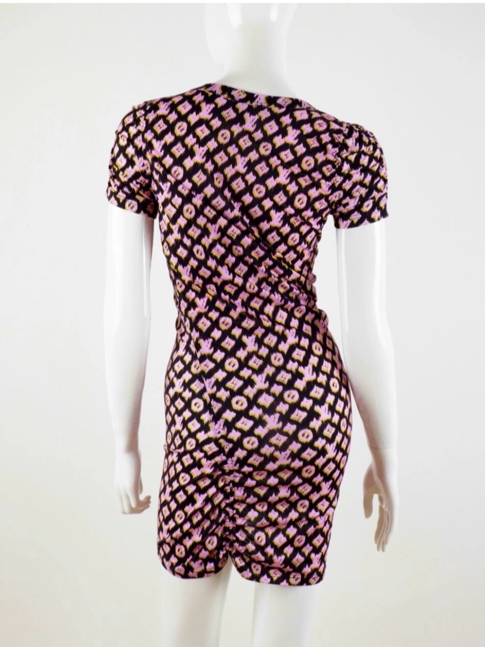 Louis Vuitton ICONIC SS 2011 Blurred Monogram Ruched Mini Dress- Size Small - Picture 6 of 13